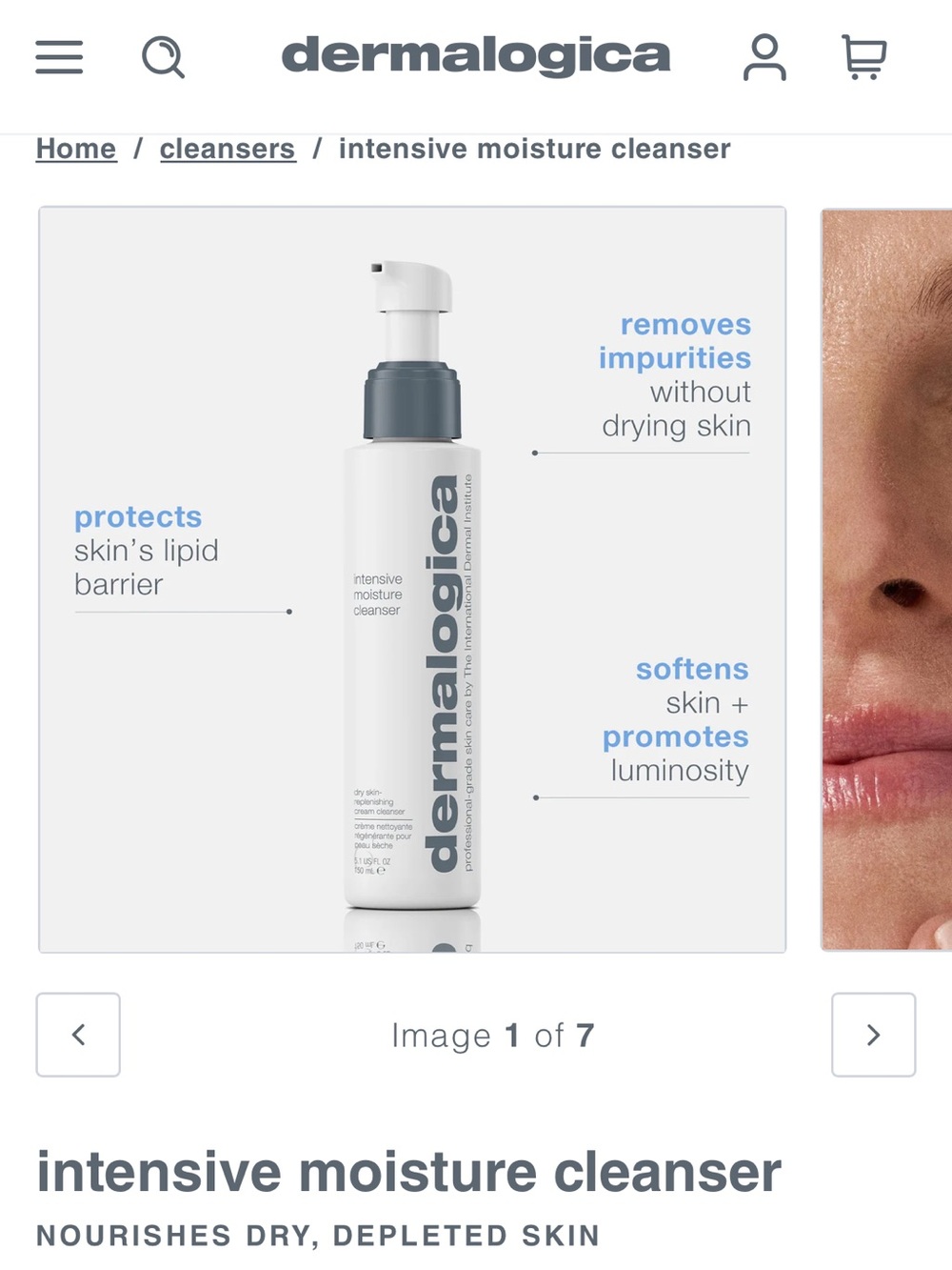 dermalogica Intensive Moisture Cleanser – white and black bottle
